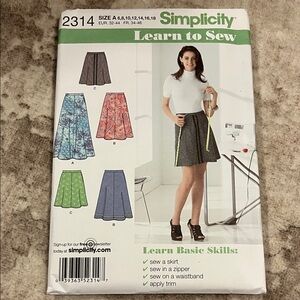 Simplicity A-Line Skirt Pattern 2314
